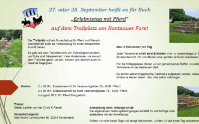 Ausgebucht! Erlebnistag mit Pferd – auf dem Trailplatz am Rantzauer Forst